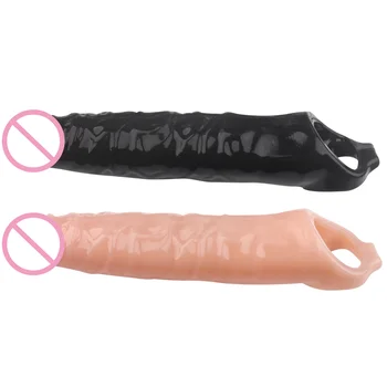 Reusable Penis Sleeve Big Penis Extender Condom Cock Extension Dick Enlargemen Sex Toys For Men Enlargement Time Delay 5