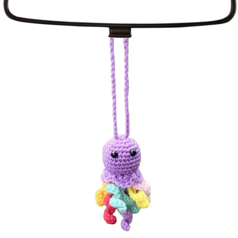 

Crochet Car Durable Cute Octopus Automobile Mirror Pendant Hanging Ornaments Interior Decoration Car Interior Accessories