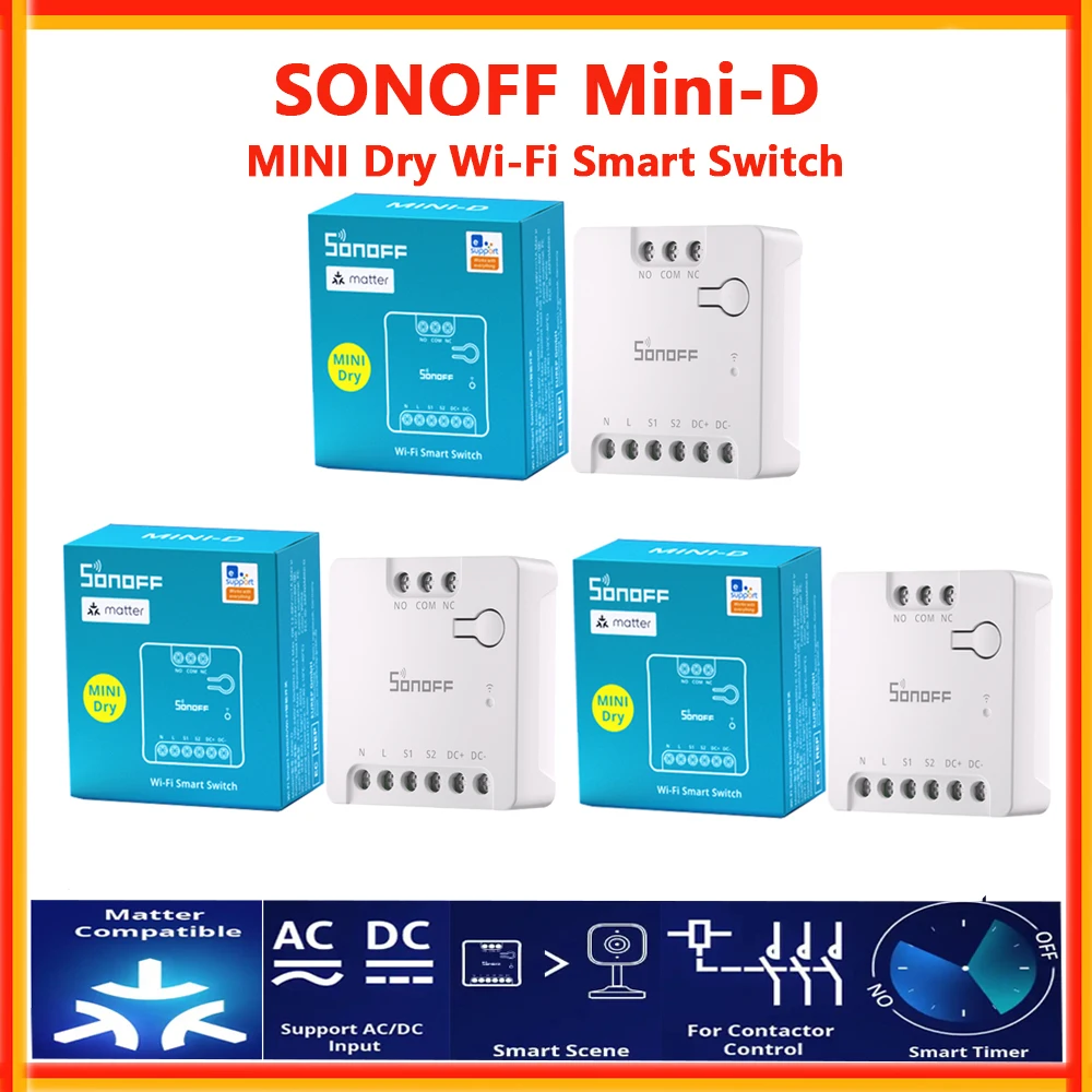 SONOFF MINI-D 미니 드라이 와이파이 스마트 스위치 드라이 컨택트 ..