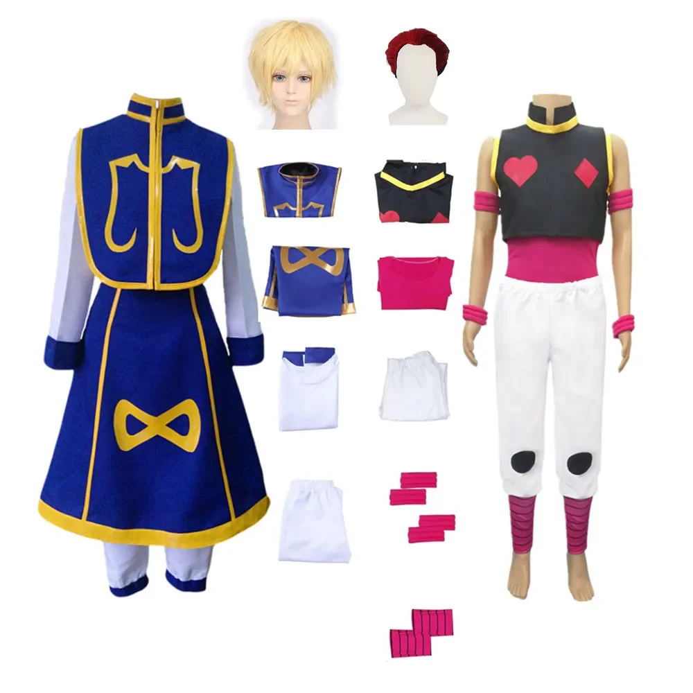 

Anime Cartoon HUNTER×HUNTER Kurapika Hisoka Cosplay Costume Aldult Unisex Top Vest Pants Skirt Wig Halloween Suit