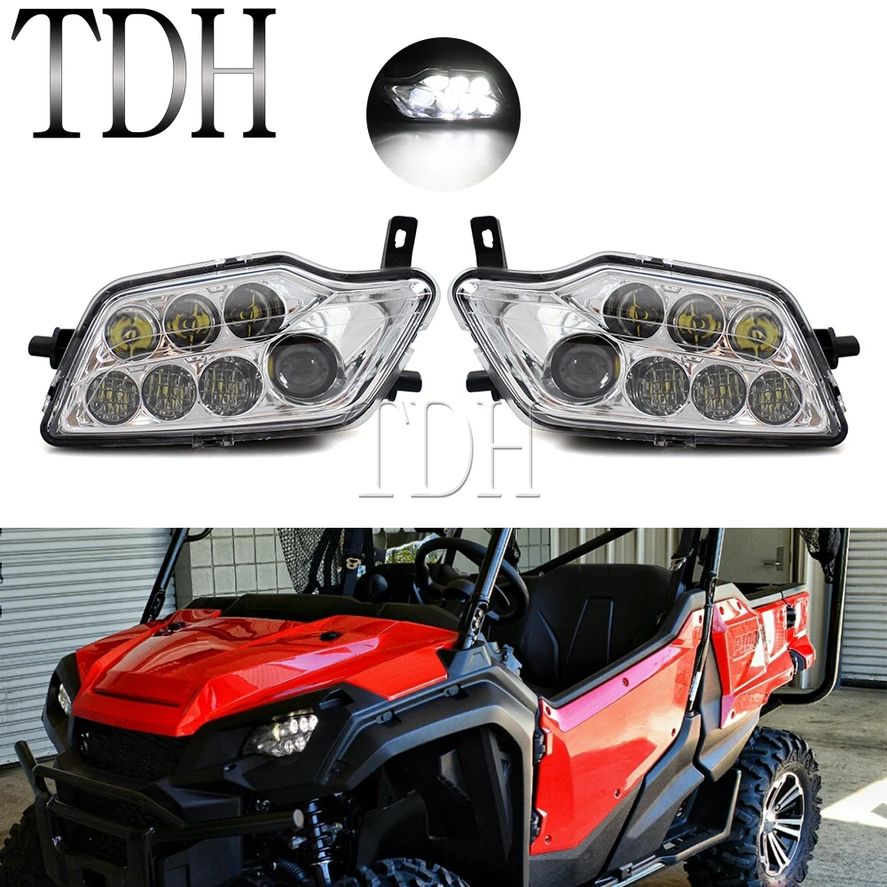 Fari A Led Per Fari Hi/Lo Conversione Del Fascio Per Honda Pioneer 1000 Sxs 1000-3 5 Rancher 420 Foreman 500 Rubicon Nero/Nastro