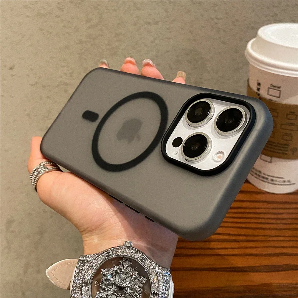 Matte Candy Magnetic Wireless Charging Transparent Case with Shockproof Protection