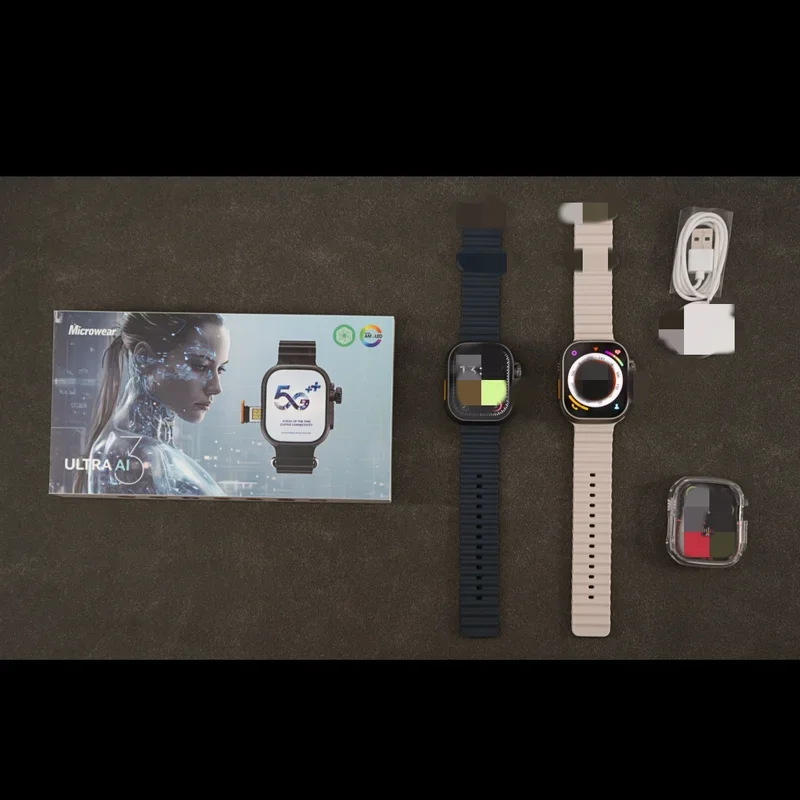 Original Ultra Ai3 Smartwatch 5G 180° Rotating Camera Google Play GPS WIFI 2.2inch Amoled HD Display 4G Calling Smart Watch Men 5