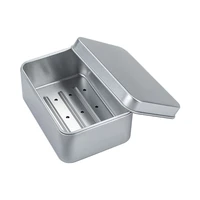 Convenient Soap Box Aluminum Soap Container with Removable Draining Layer Keep Soap Cleanings &Dry Soap Case Holder 2