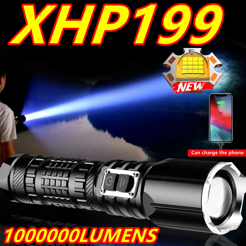 Светодиодный фонарик высокой мощности XHP199 1000000 лм мощный яркий XHP999