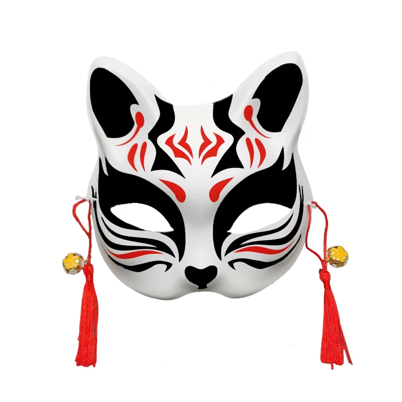 Acquista Maschera di volpe giapponese unisex con nappe e campana Cosplay  non tossico dipinto a mano 3D Maschera di volpe Costumi Puntelli Accessori