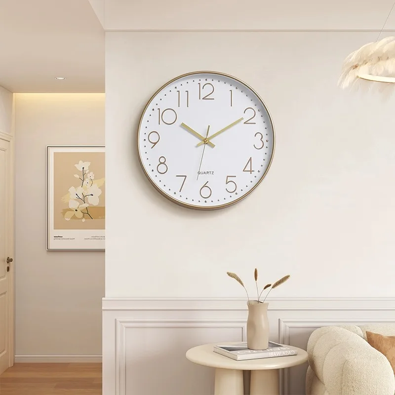 모던 라이트 럭셔리 벽시계, 학교, 사무실, 교실, 침실, 거실용, 무소음, 틱이 없는 장식 시계, 8 인치
