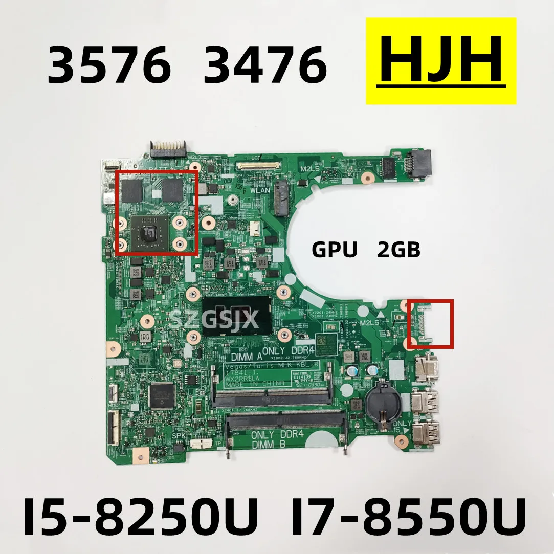 

Для Dell Inspiron 15 3576 3476 материнская плата для ноутбука 17841-1, с I5-7200U I7-8550U CPU Radeon 520 2GB-GPU I5-8250U WX2RR