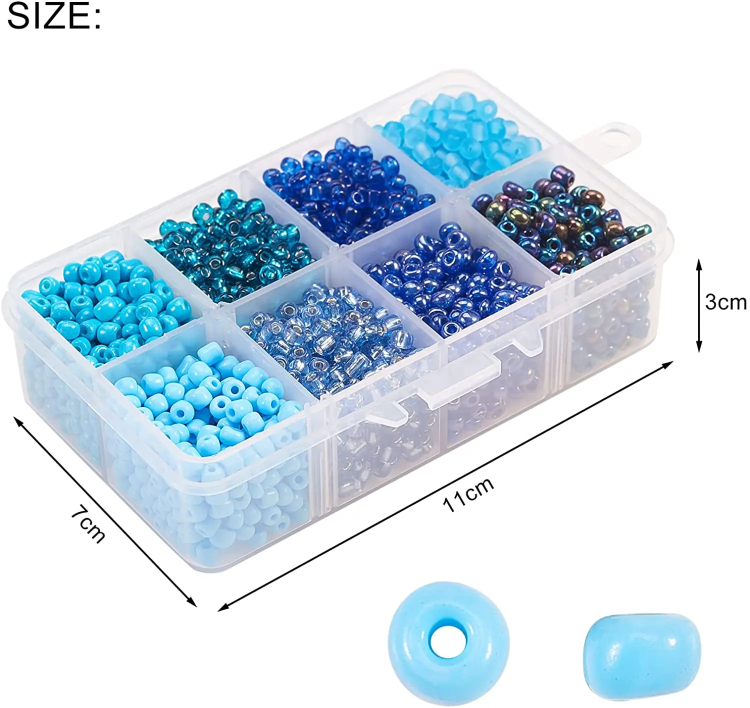 PandaHall 8 Color 6/0 Glass Seed Beads 4mm Mini Beads with Container Box for Jewelry Making Beading DIY Craft