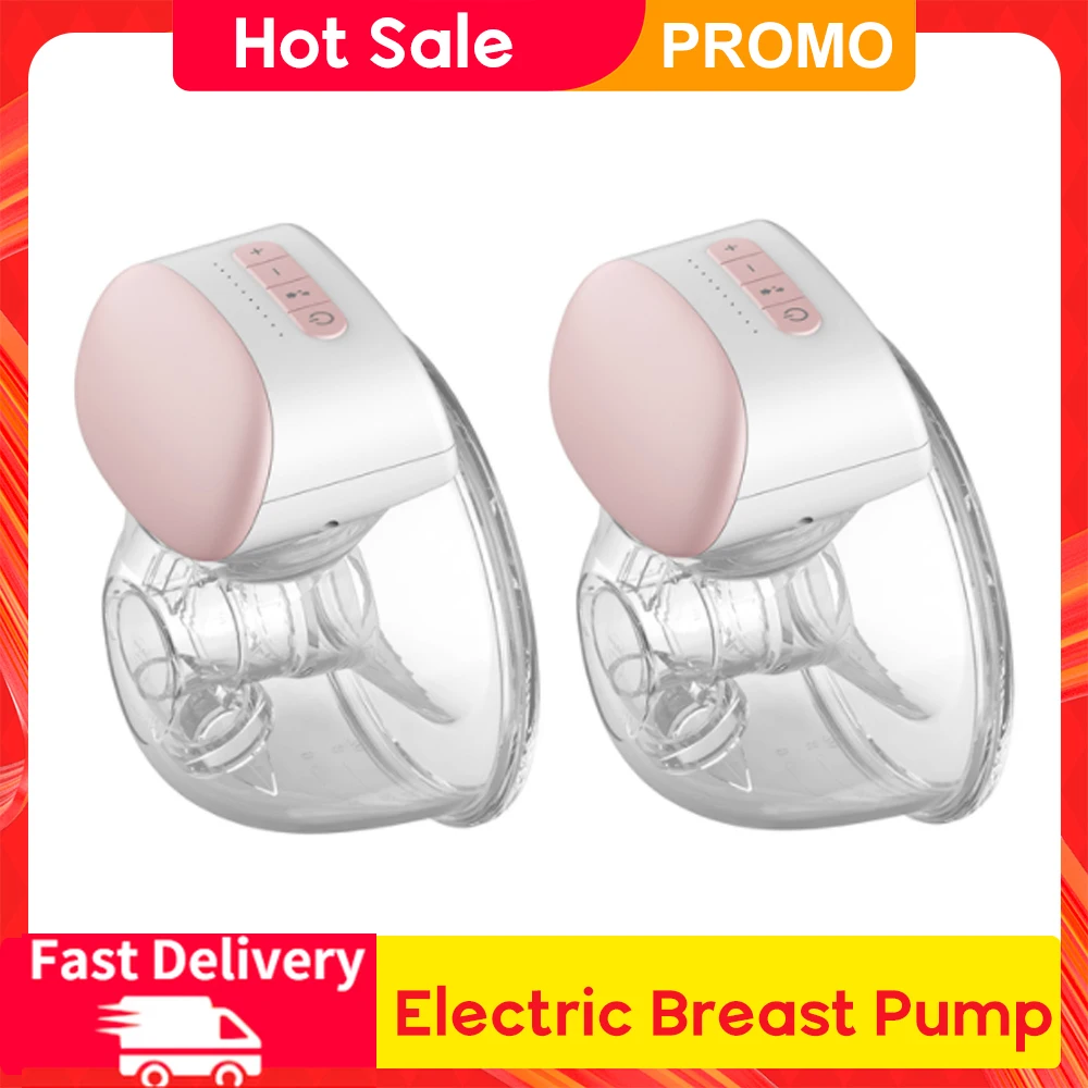 Wearable Electric Breast Pump Portable Wearable Breast Cup 8oz BPA-free 3 Modes 10 Suction Levels Breastfeed Milk Extractor