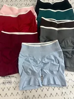 2025 Fashion Sports New Flat Replacement Seamless Tight Contrasting Shorts Slim and Thin Gym Women's Yoga Clothes Shorts