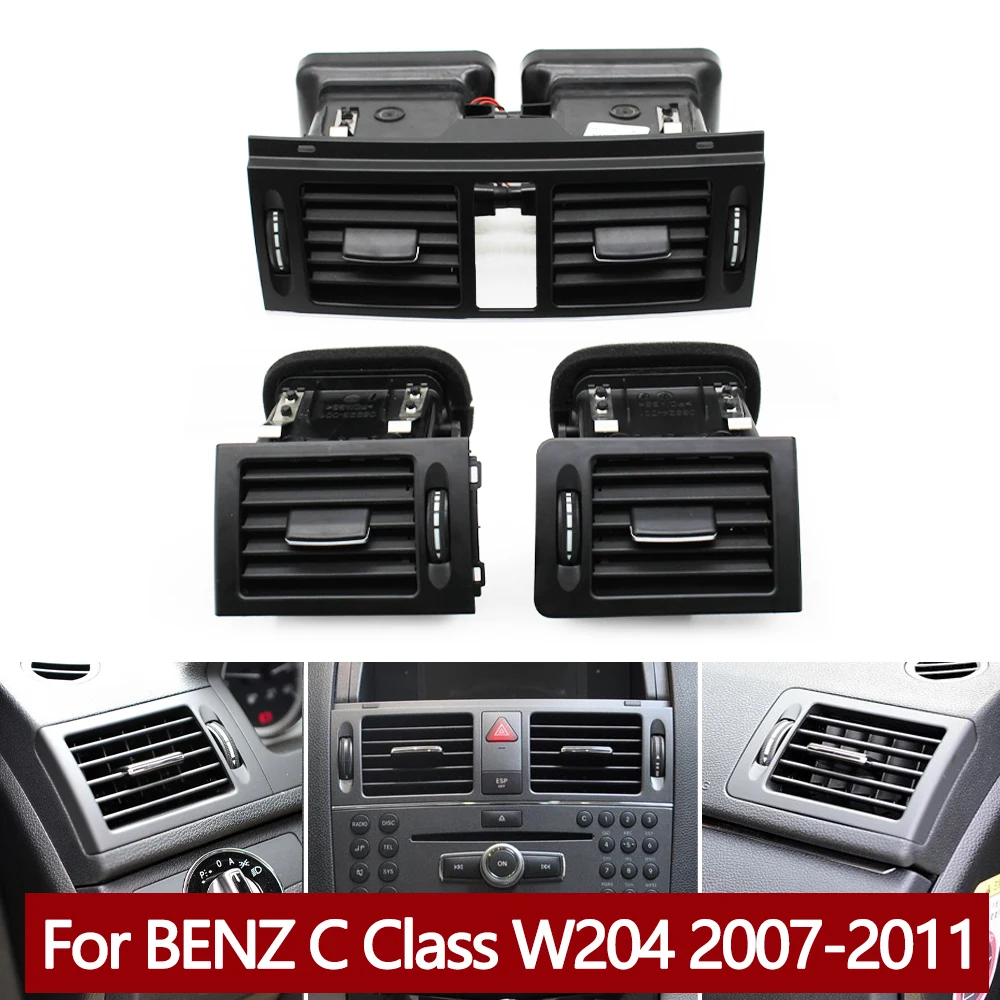 Grille D'aération Climatisation Avant Pour Mercedes Classe C W204 (2007-2010) - C180 C200 C220 C300 - Pièce Rechange ABS - 5