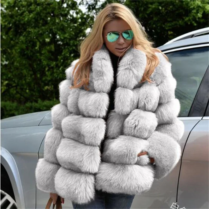 

ZXRYXGS 2023 European and American Style Faux Fur Coat Winter Thickened Warm Loose Women Coat Fashion Elegant Temperament Coat