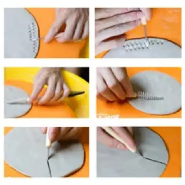Ensemble d'outils de modélisation de sculpture d'argile de poterie, Kit d'outils de sculpture d'argile polymère de céramique et de poterie Double face pour coupe-modélisation 11 pièces 5