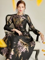 DEVCHATA Luxury Women Long Maxi Jacquard Dress Boho Floral Fashion Clothing Ladies Party Evening Gown Vintage Vestidos - Image 4