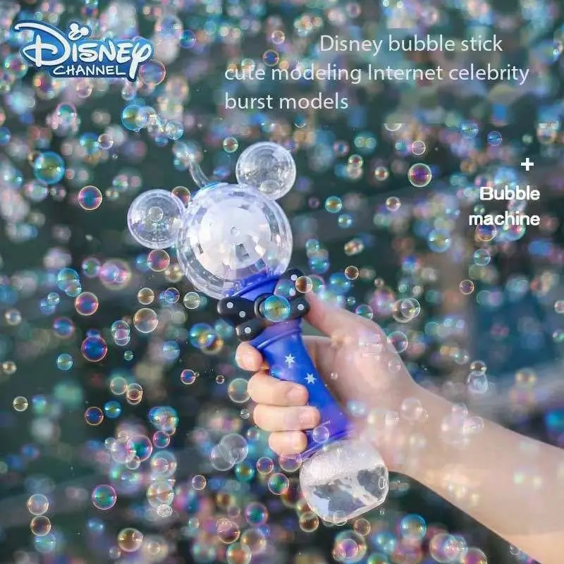 Miniso Cartoon Mickey Mouse Automatic Blowing Bubble Stick Lighting&music Waterproof Toy For Kids Girl toy Gifts 2