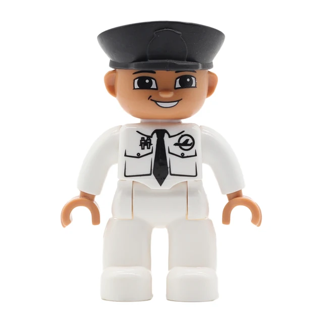 Big Size Action Figures City Princess Policemen Family Building Block Doll Character Accessory Toys Assembly Children Kids Gift Aircraft commander
