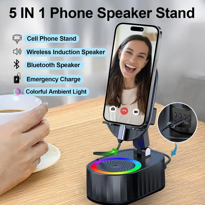 Versatile Wireless Bluetooth Speaker & Multi-Function Stand with Rechargeable Battery