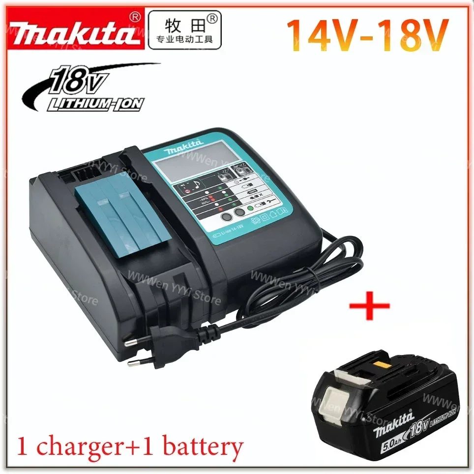 

Makita 18V Battery 5000mAh Rechargeable Power Tools Battery with LED Li-ion Replacement LXT BL1860B BL1860 BL1850+3A Charger