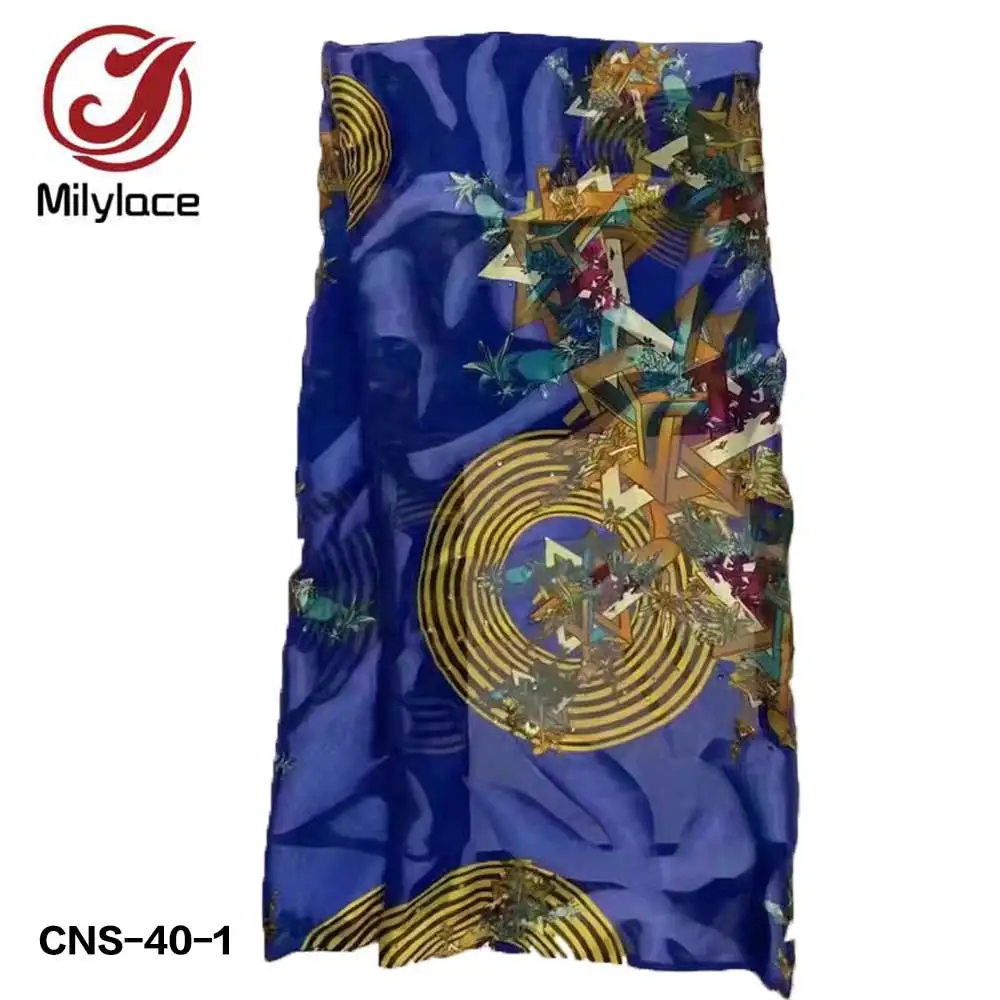 

Hot Sale African Lace Fabric 2022 High Quality Lace Soft and Breathable Embroidered Silk Lace Fabric for Wedding Dress CNS-407