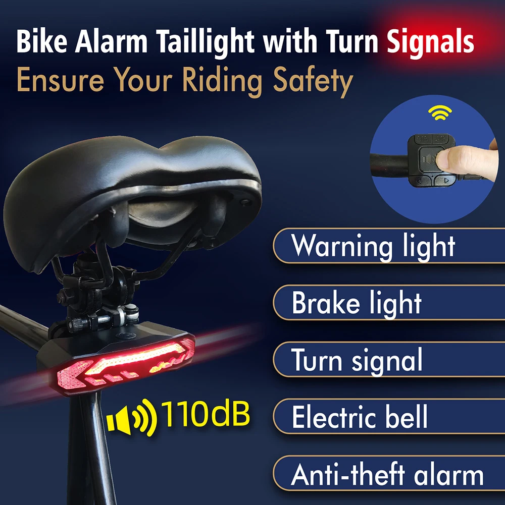 

Bicycle Alarm Anti Theft Bike Taillight Alarm USB Rechargeable LED Waterproof Tail Light Automatic Induction Bike Lamp