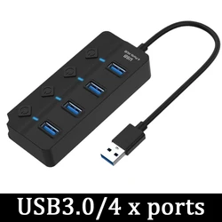 Premium 7 - Port USB 3.0 Hub with Individual On/Off Switches (4 Port USB 3.0)