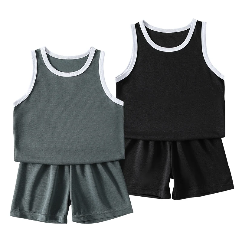 6/2 Pcs Children's Summer Color Quick-drying Sports Suit Boys' Leisure Running Breathable Short-sleeved Girls' Joker Cute Shorts children exercise clothing