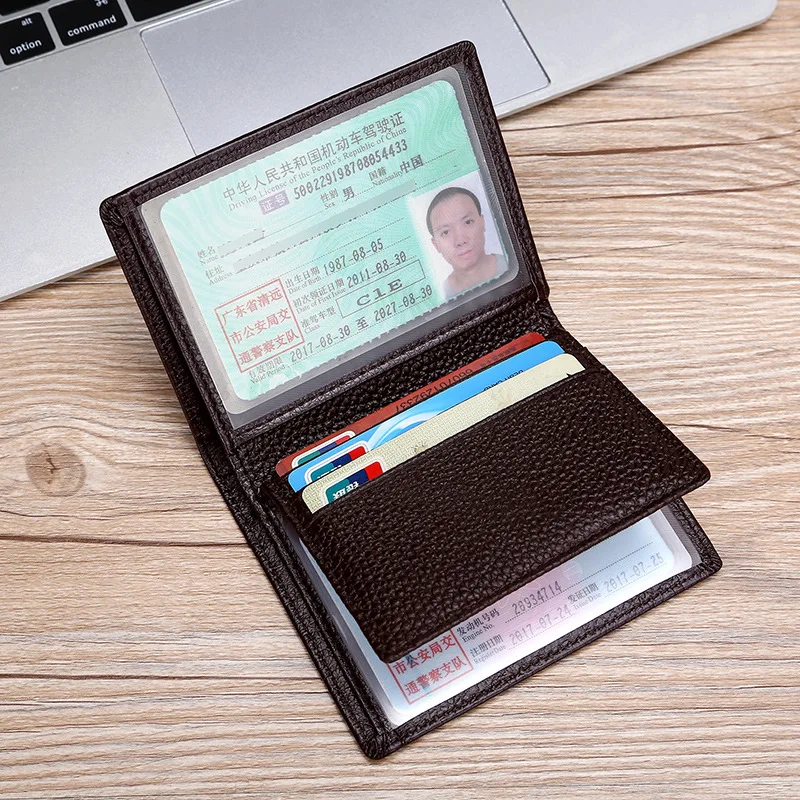 8-5-11cm-Genuine-Leather-Card-Holder-License-Cover-for-car-document ...