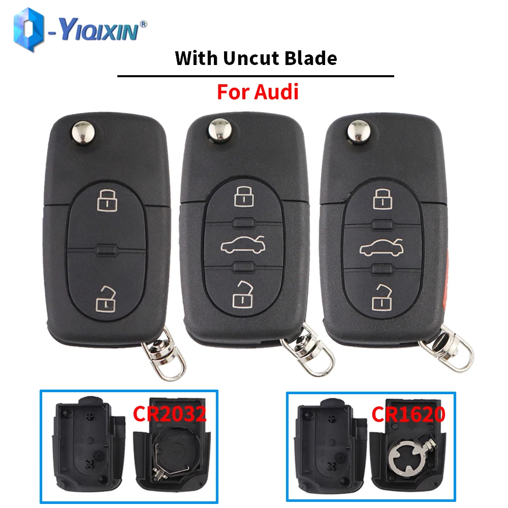 Carcasa De Mando A Distancia Abatible 3 Botones Para Audi A8 TT Q7 – Funda Llave Coche
