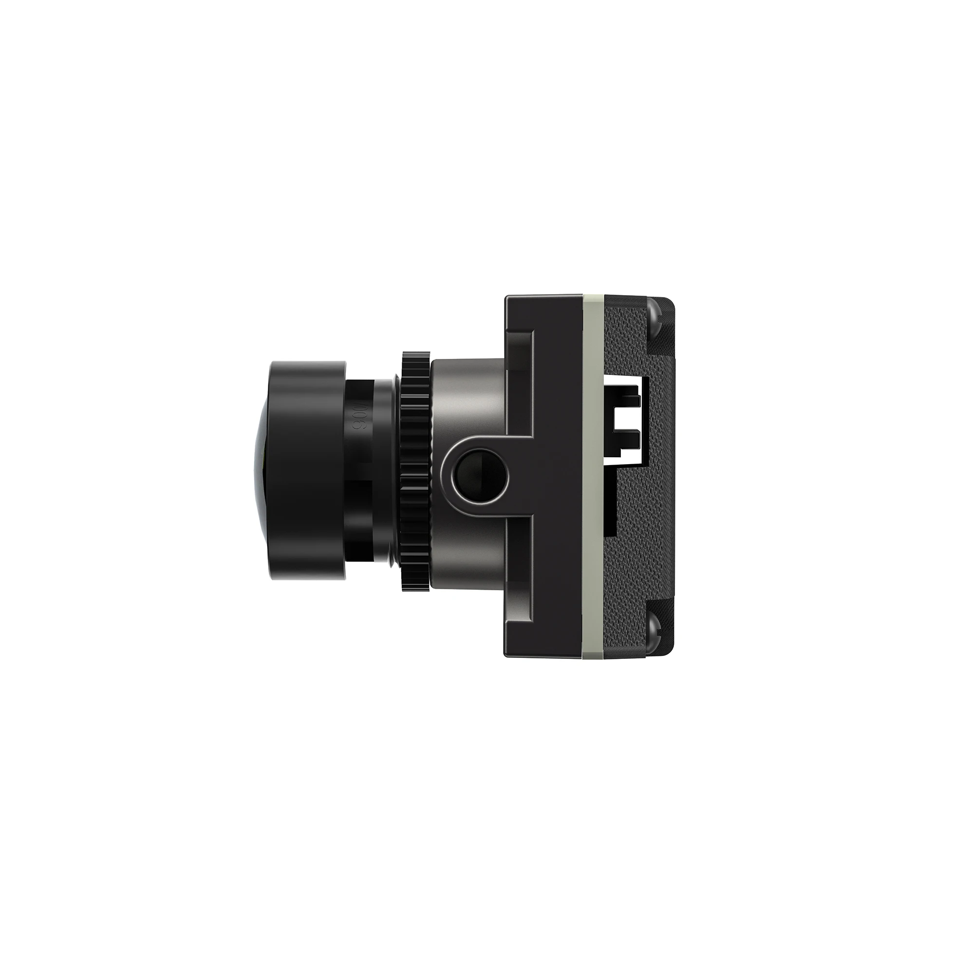 Caméra Nano HD Walksnail Avatar 1080P FPV 170° posée à côté d'une pièce de monnaie pour illustrer sa taille réduite.