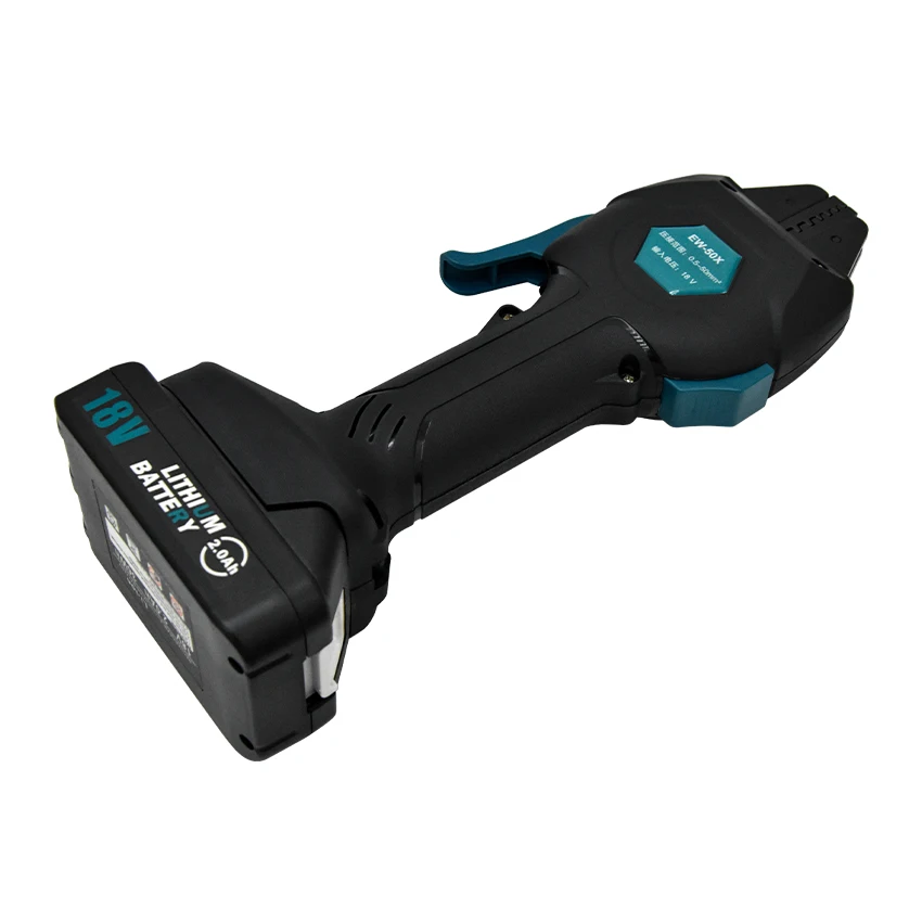 EW-50X Electric Crimping Pliers Terminal Crimping Tool DC 18V/2Ah Rechargeable Crimping Pliers Bare Terminal Crimping Pliers 2