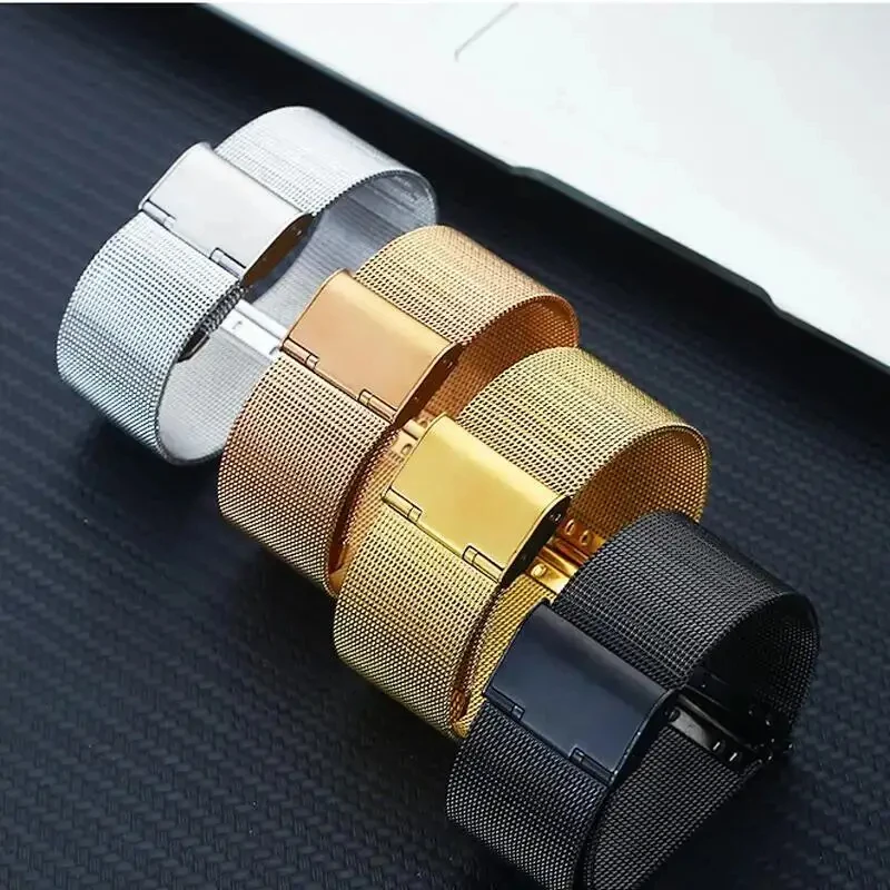 Elegant Milanese Metal Bracelet Strap - 2-Pack (18mm, 20mm, 22mm)