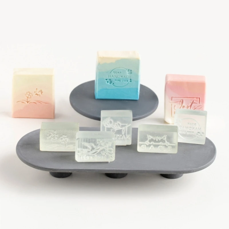 Cute Clear Soap Embossing Stamp Block Handmade Natural Essential Oil Soap Seal