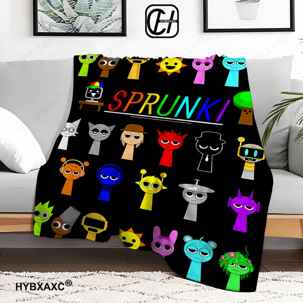 Sprunki Incredibox Blankets Coral Fleece Plush Summer Conditioning Game Lightweight Throw Blankets for Bed Car Bedding Throws 5
