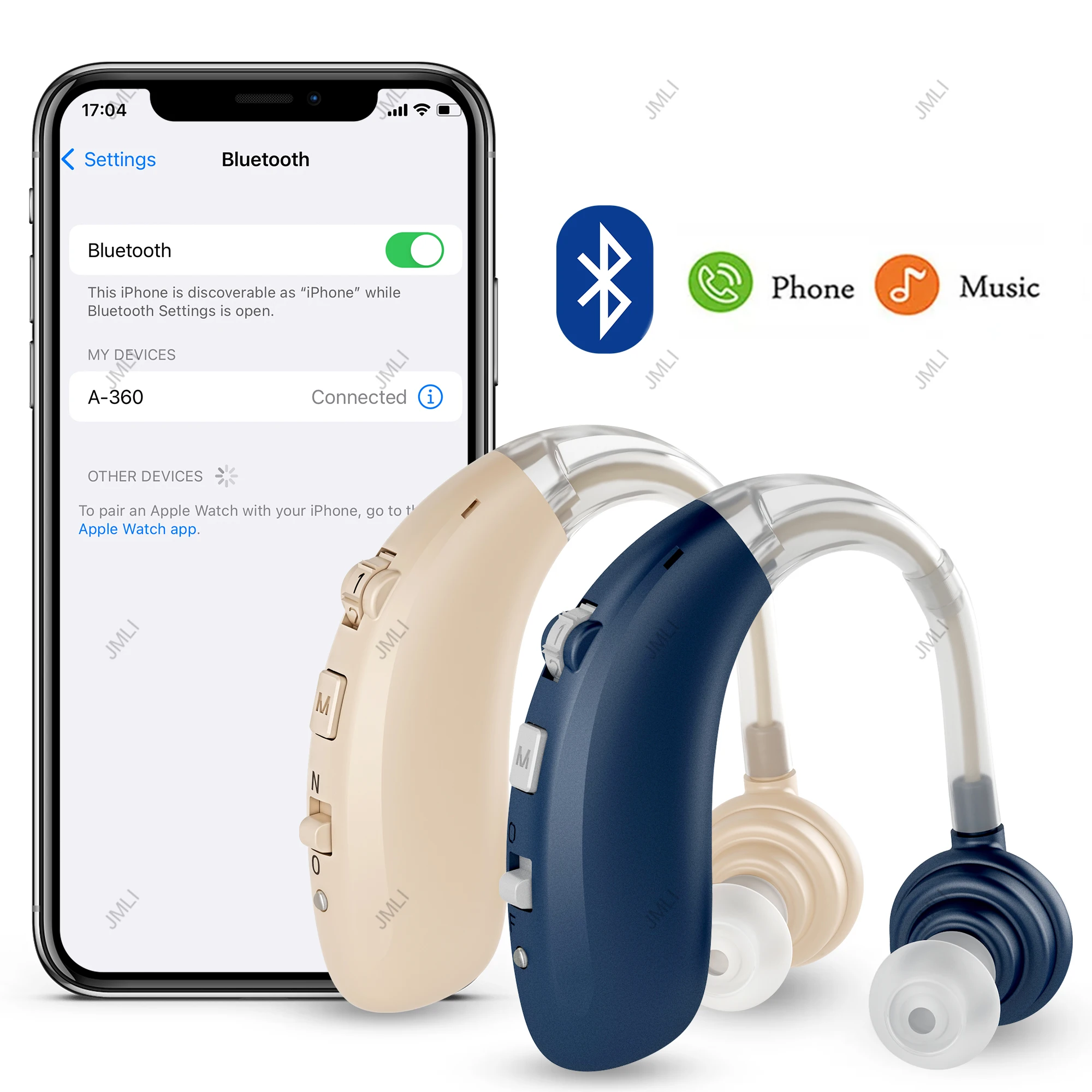 Bluetooth Hearing Aid Amplifiers USB Charge Adjustable Tone Sound Amplifier Portable Deaf Elderly digital Hearing Aids