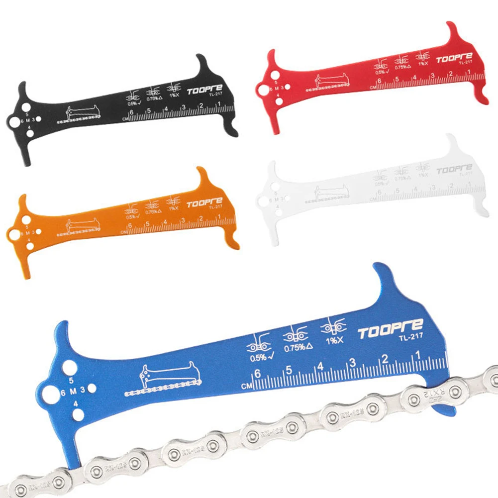 MTB Road Bike Chains Gauge Bicycle Chain Wear Indicator Checker Screw Diameter Measurement Ruler Cycling Repair Tool Caliper