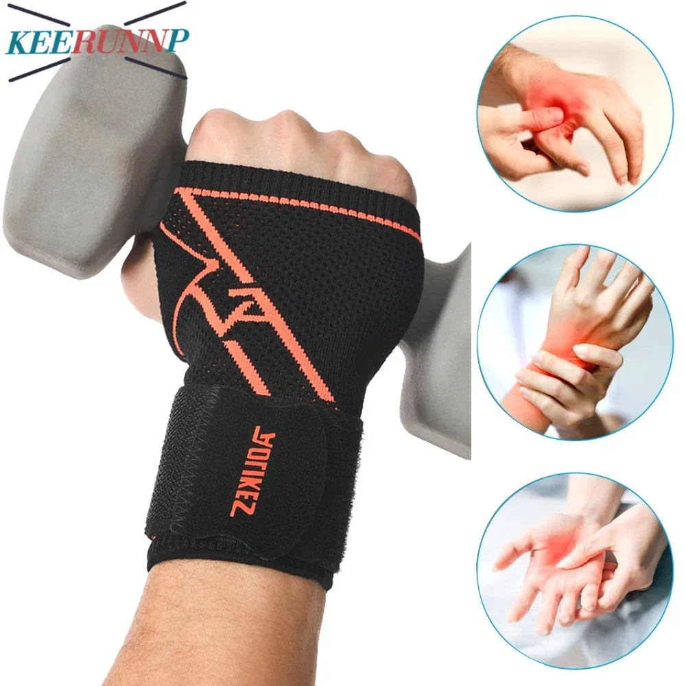 1PCS Wrist Brace,Elastic Wrists Support with Strap,Wrists Compression Wrap Adjustable Wrist Straps-Sports Use for Men Women