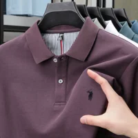 Polo à manches courtes pour hommes, 100% pur coton, à la mode, haut décontracté d'affaires, marque exquise, broderie de poney, été 2