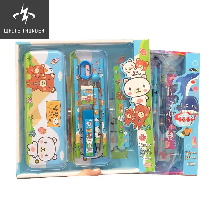 

Kawaii Animal Girls Stationery Set Kids Cute Cartoon Pencil Case for Children Gift Primary School Supplies Pencil Eraser