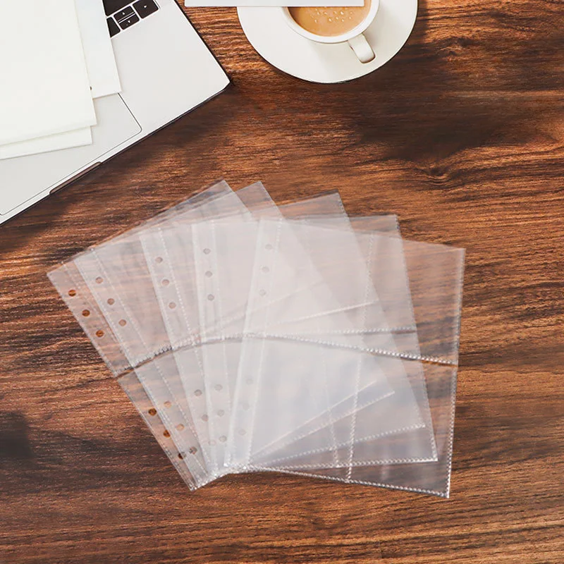 10 Pieces/Pack of Photo Card Inner Pages Transparent Pockets for A5 Binder Photoes Cellction Card Stock Organization
