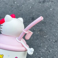 ⁦كوب حراري هيلو كيتي 650 مل – ستانلس ستيل مع قشة، كيوت ومحمول 🎀✨.⁩ - الصورة ⁦6⁩