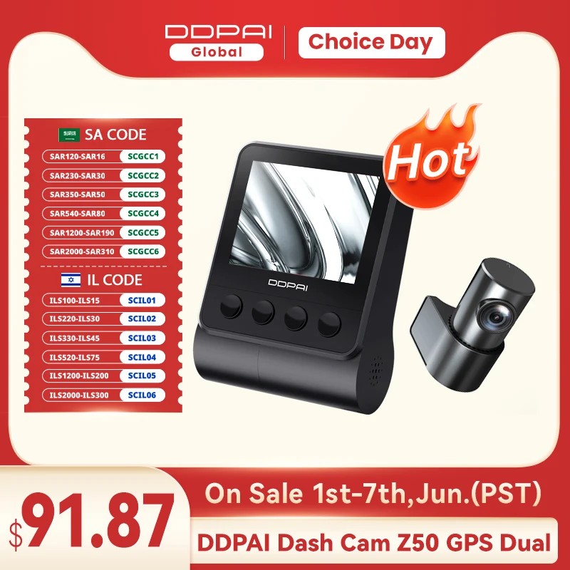 DDPAI Dash Cam Z50 Front and Rear 4K, Cam Car Camera with 2160P Front +1080P Rear, Built-in WiFi GPS, Dual Dash Camera for Cars image_0