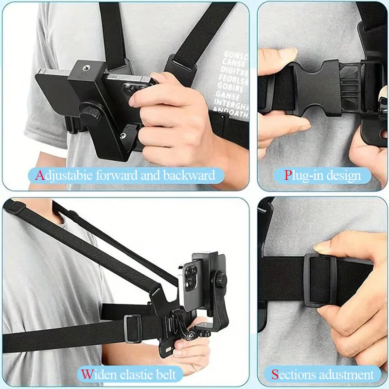 Description Picture 5 of itemSports Camera Mobile Phone Chest Strap Mounting Holder First Angle Video Record life Bracket Fixed Live Broadcast Accessories