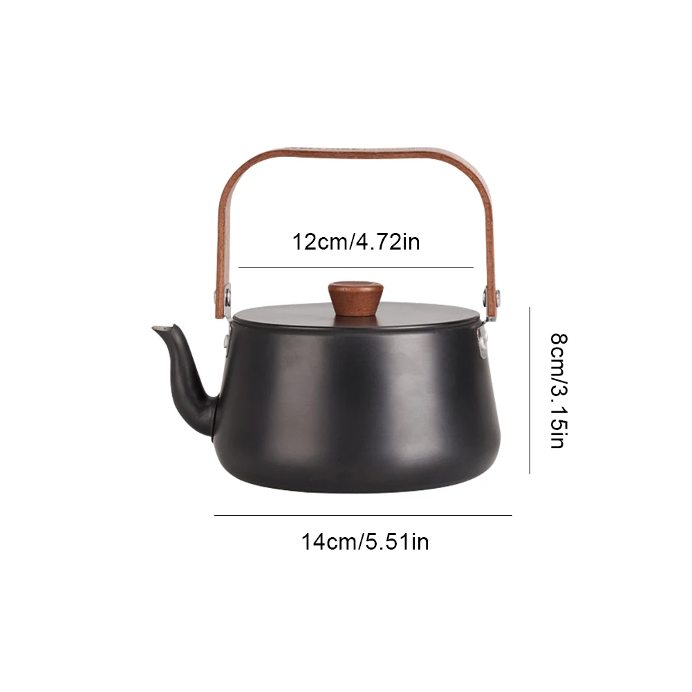 WELLHIKE 1.1L Camping Water Kettle Camping Cookware Boiling Stovetop Pot Aluminum Alloy Lightweight Coffee Pot Tourist Tableware