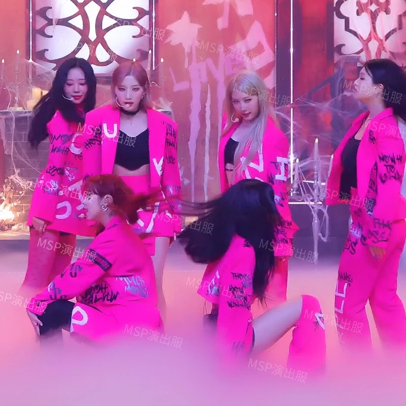 New Girl Group Performance Attire Korean Dance Kpop Singing Costumes Hip-Hop Street Dance Set Jazz Cothes XH123