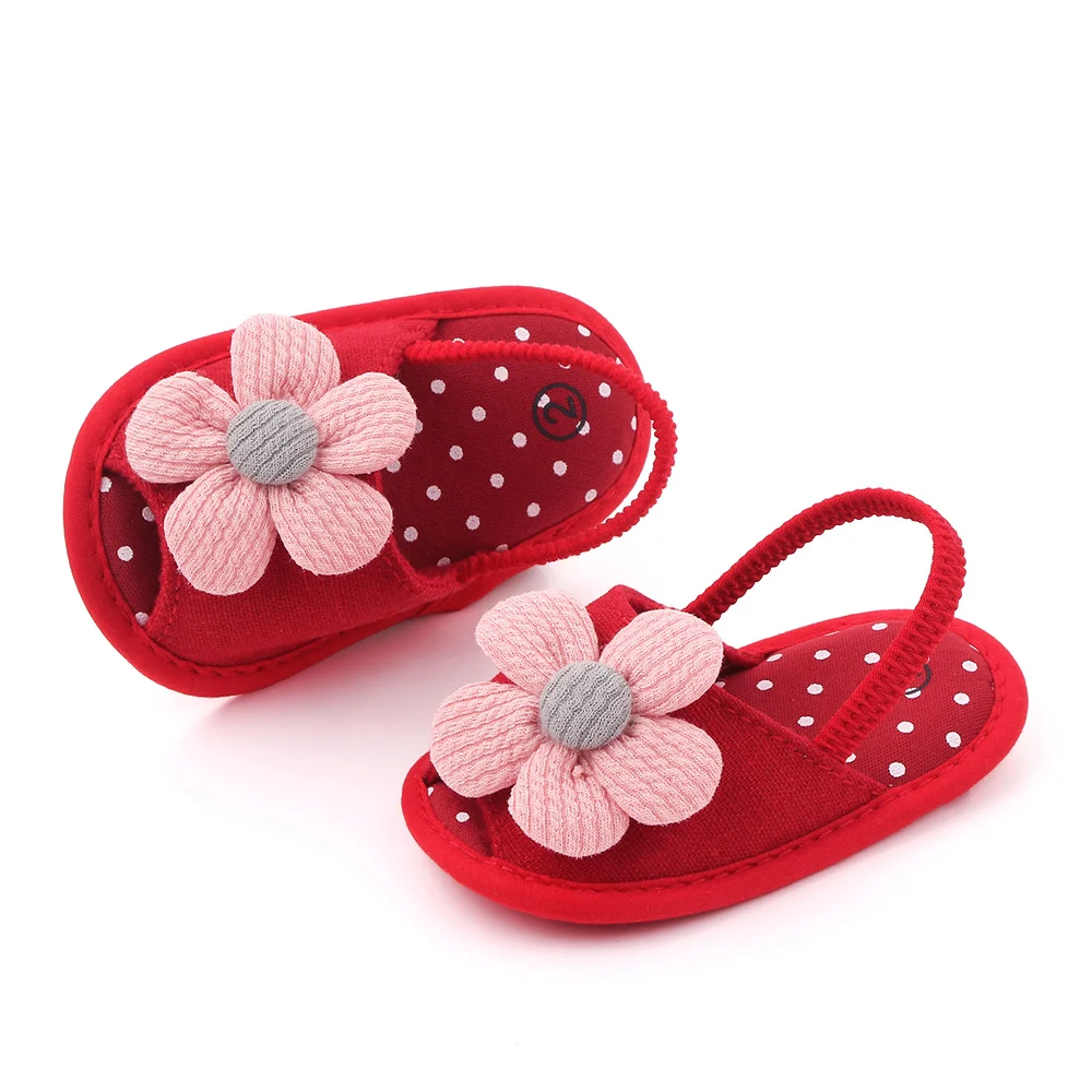 Baby Sandal with Hairband Soft Cotton for Spring and Summer Baby Girl 0-18M