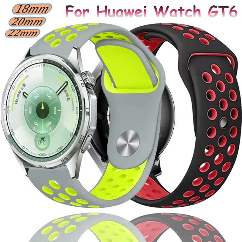 Breathable Silicone Sport Watch Strap – Multiple Sizes Available