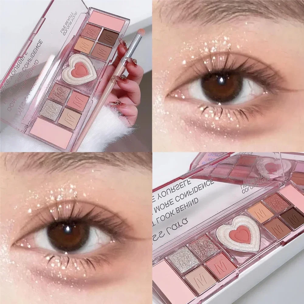 Eye shadow eye shadow plate 12 Colors Love highlighting eyeshadow blush palette professional multi-purpose cosmetic eyes mineral pigment powder makeup plate