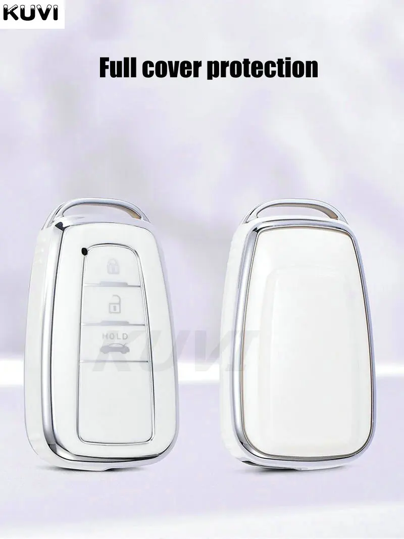 TPU Car Key Case Full Cover Shell for Toyota Prius Camry Corolla CHR C-HR RAV4 Land Cruiser Prado Keychain Accessories