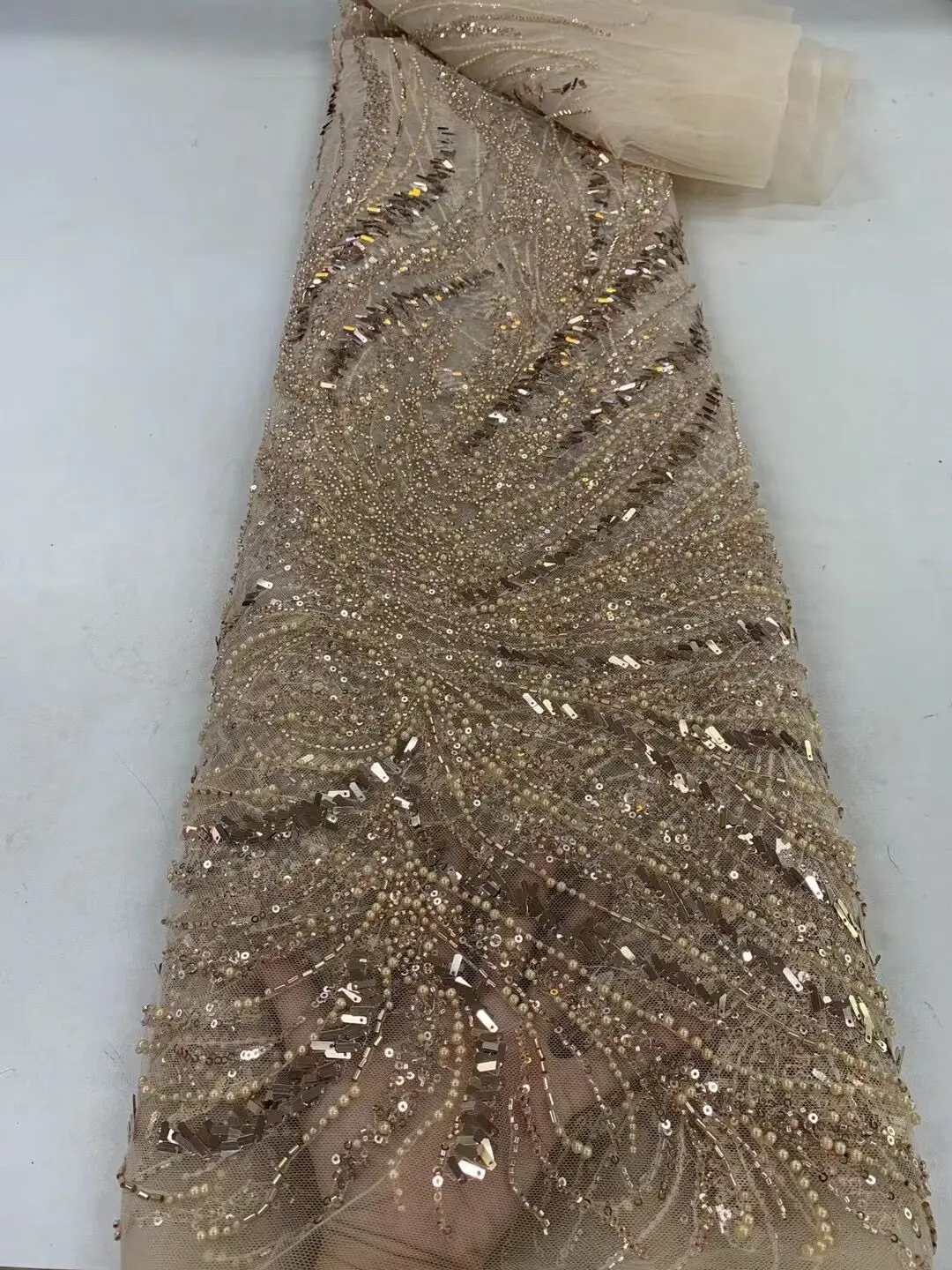 

Нигерийские тюлевые кружевные ткани с бусинами J-1308433 высококачественные роскошные африканские блестки французское Тюлевое кружево для фотографий